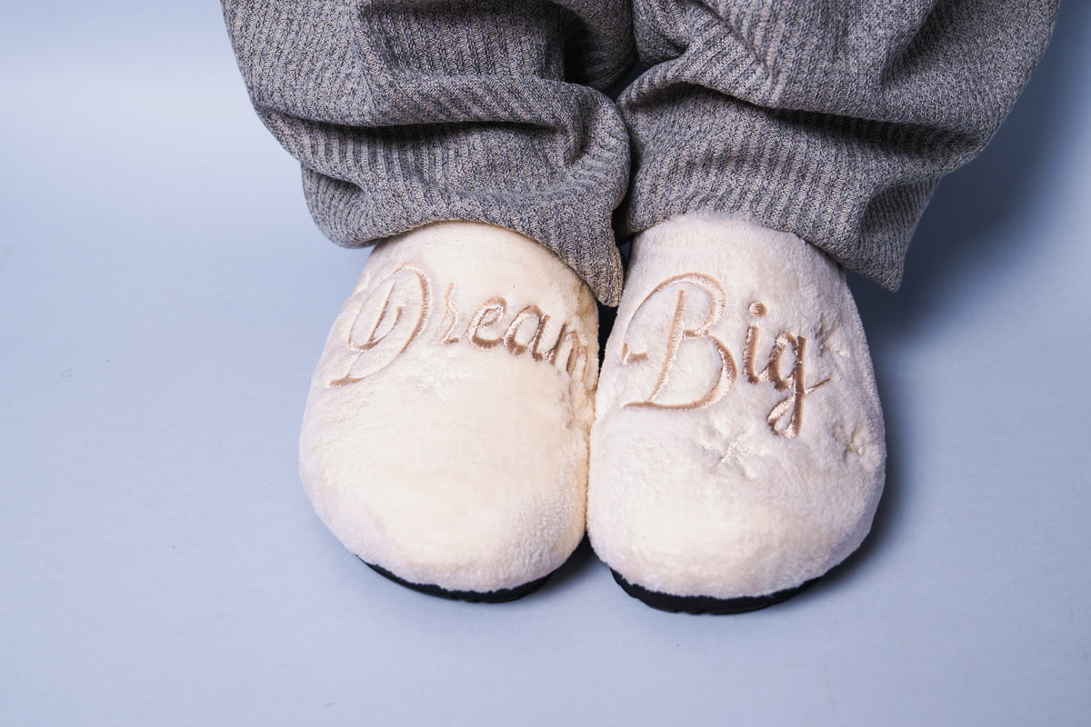 Dream Big White Slippers