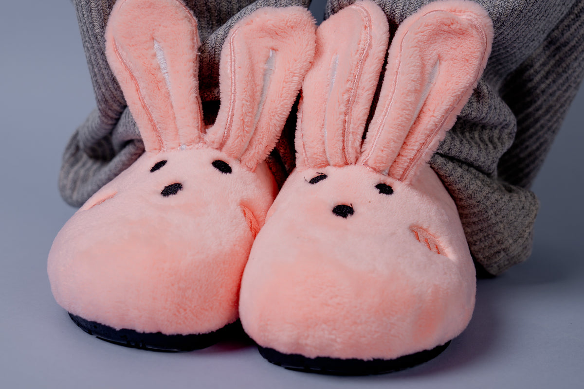 Pink bunny slippers