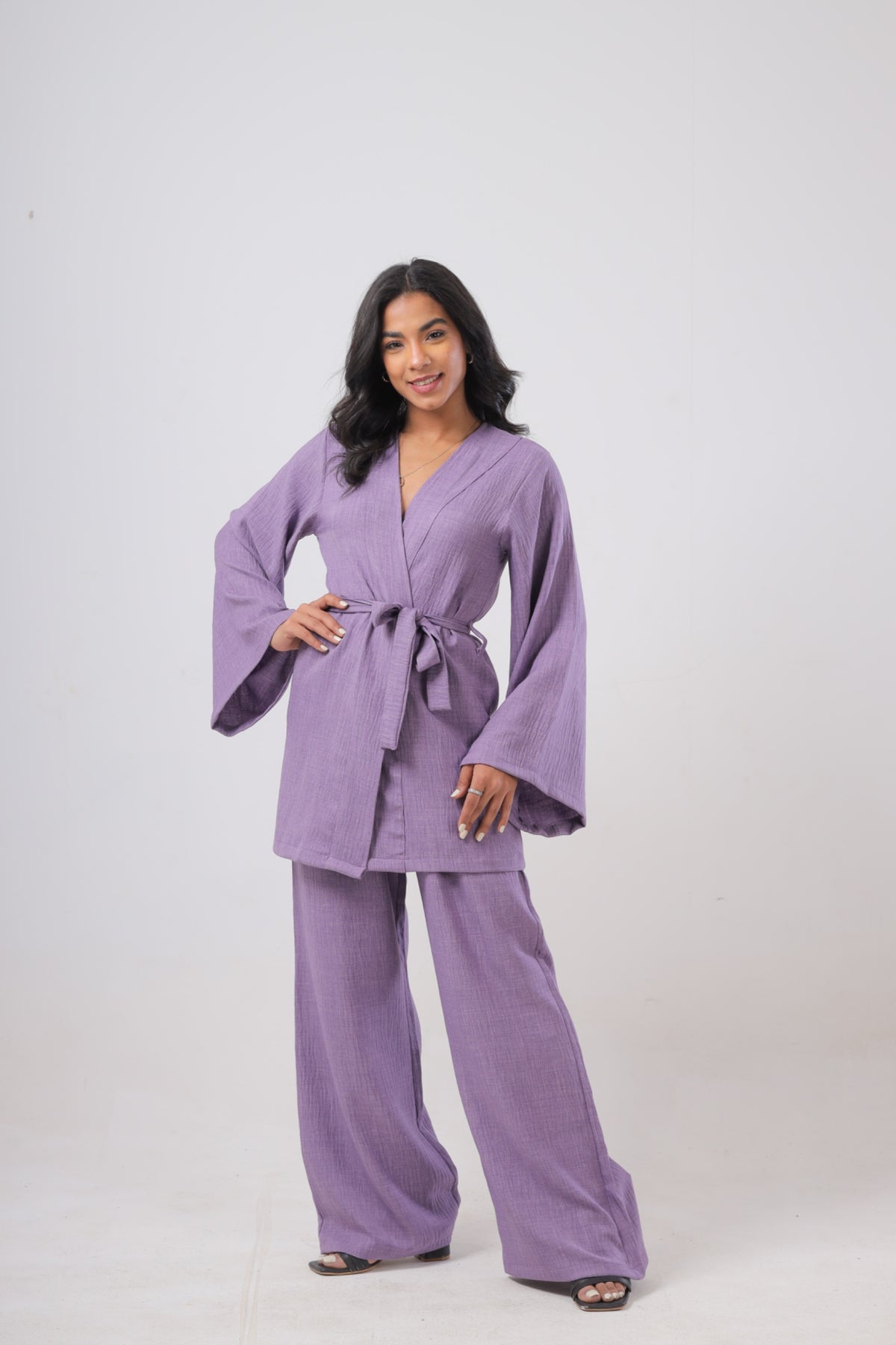 "Shurook" kimono set in Lilac