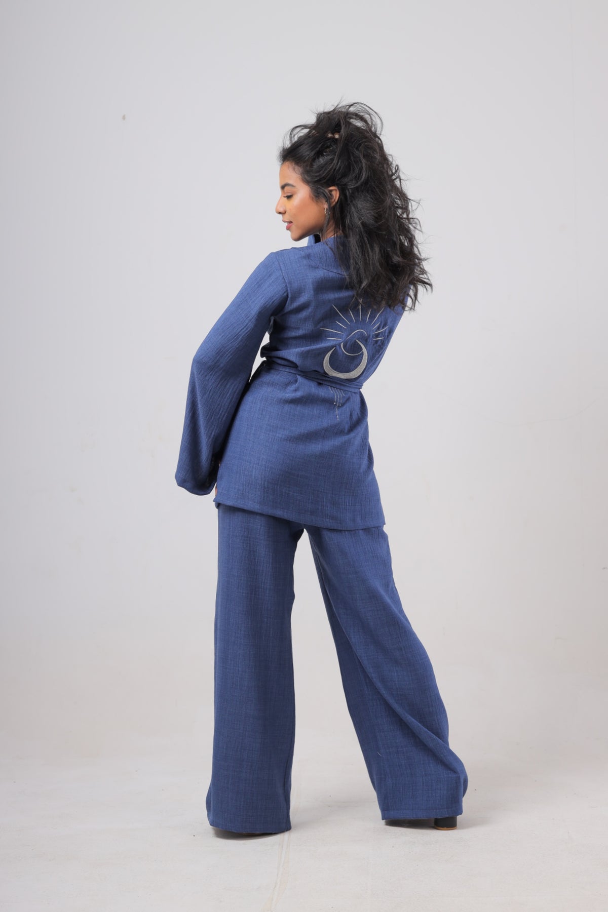 "Shurook" kimono set in Indigo Blue