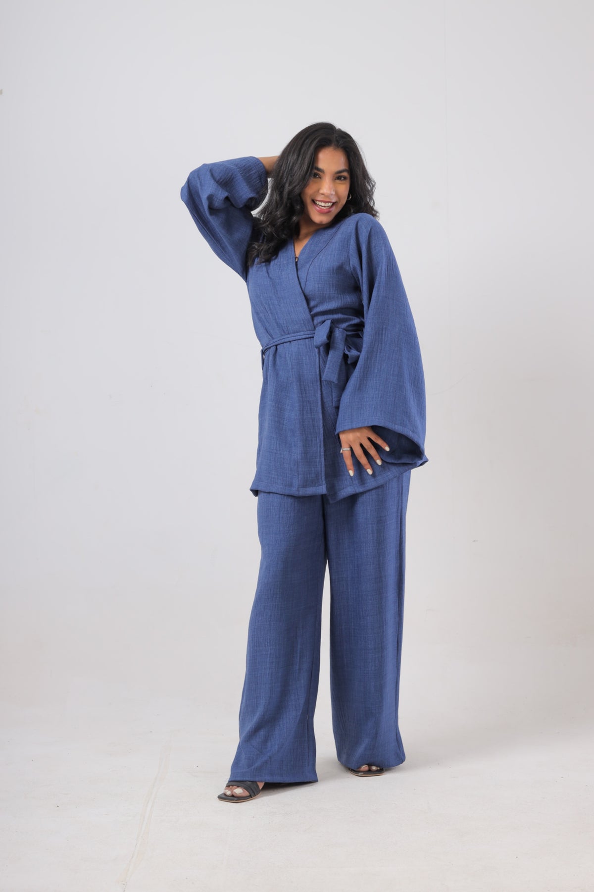 "Shurook" kimono set in Indigo Blue