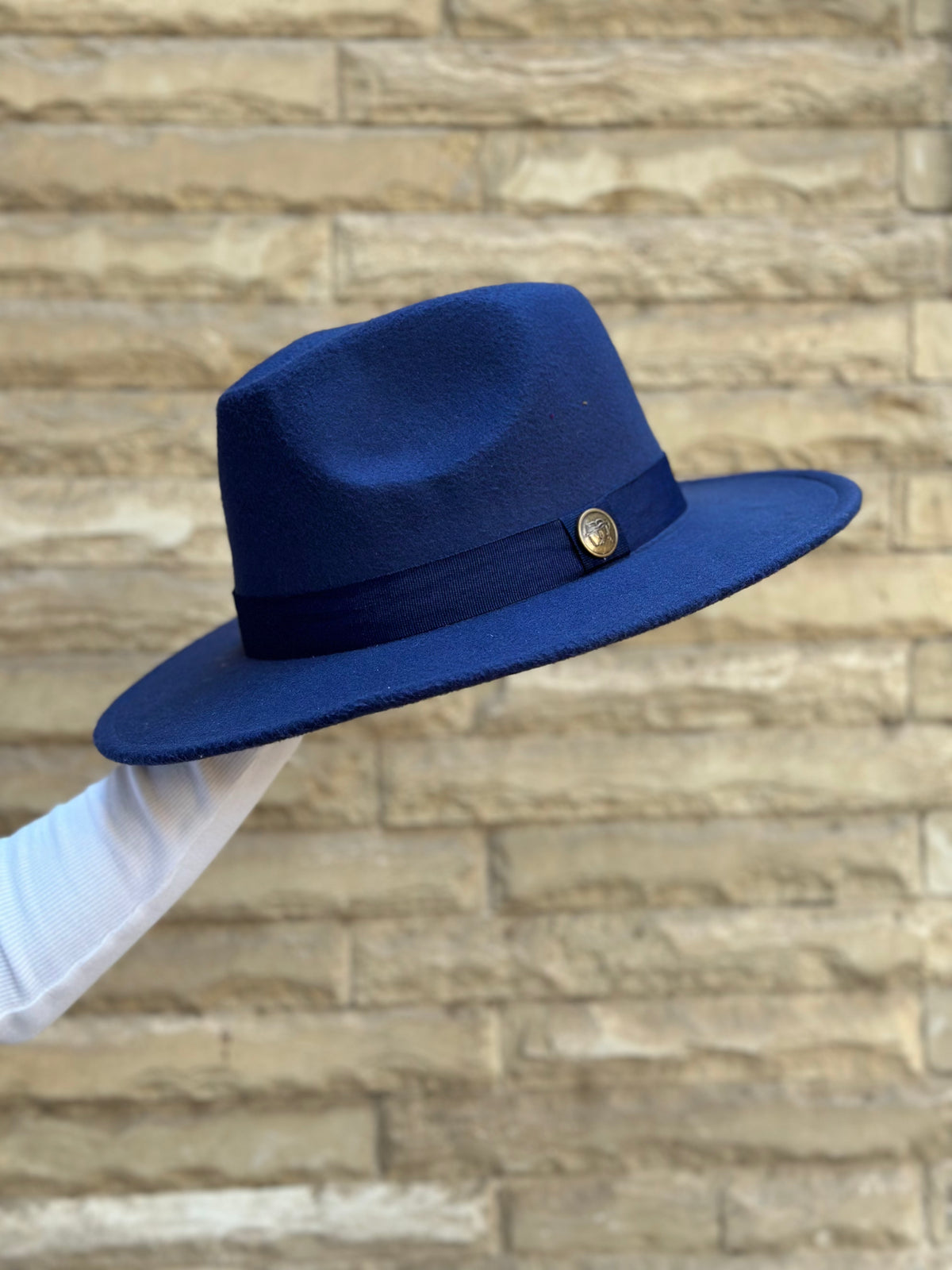 Plain Navy Blue Fedora Hat