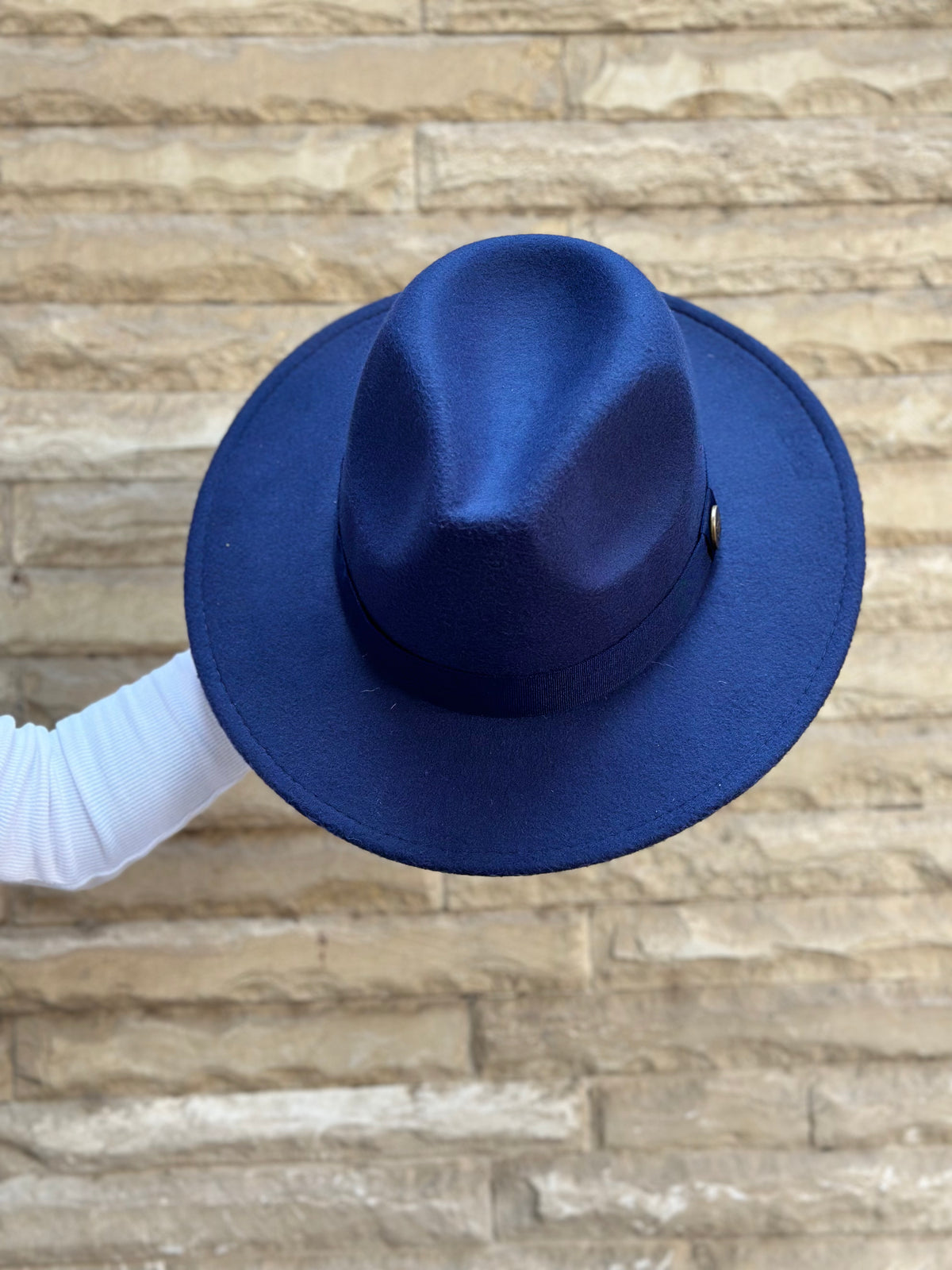 Plain Navy Blue Fedora Hat