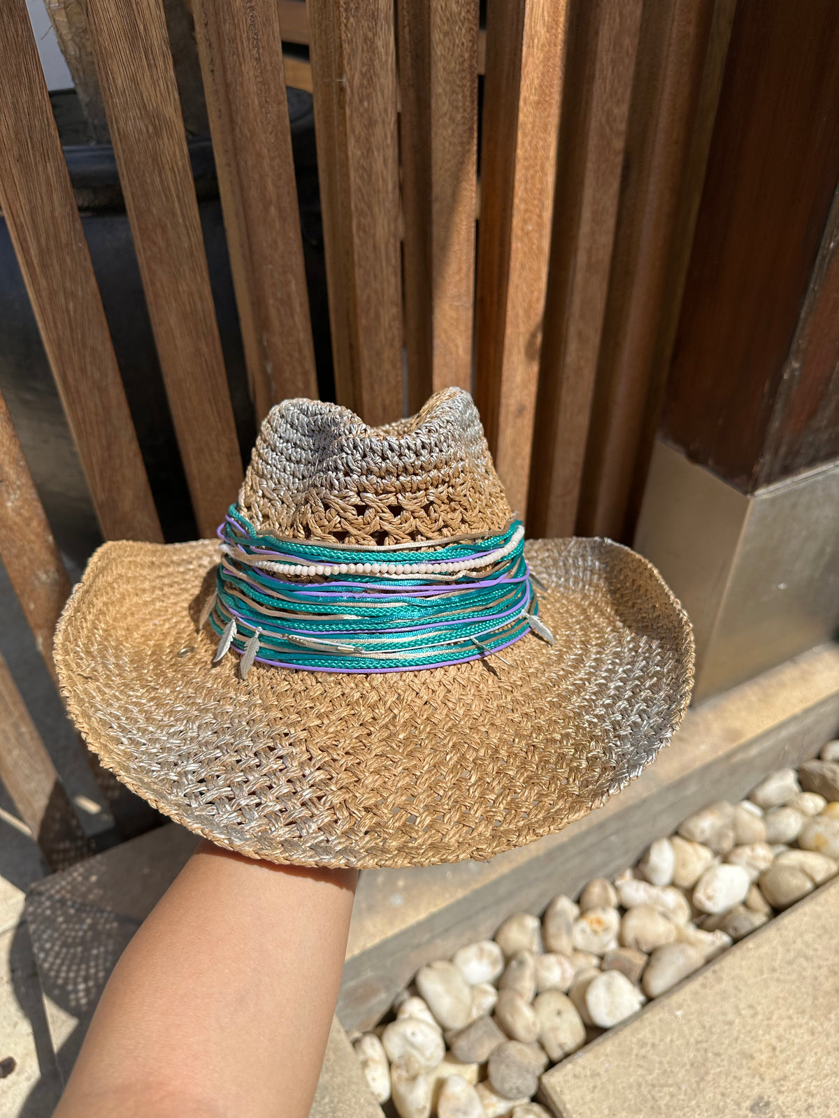 Cowboy with turquoise & purple accessories