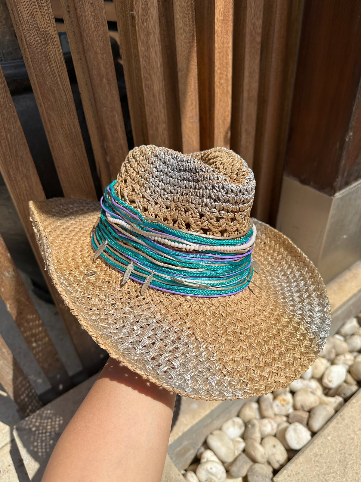 Cowboy with turquoise & purple accessories