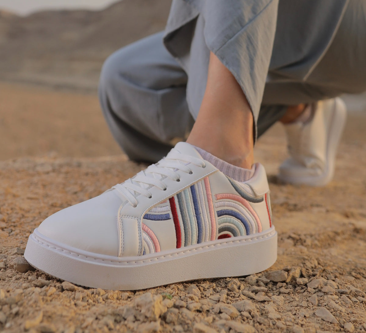 White Rainbow Sneakers